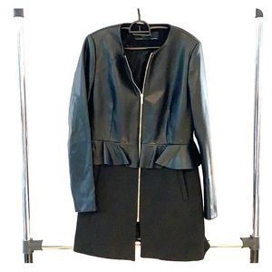 ZARA Basic Collection long pleather zip-up blazer